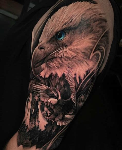 eagle forest tattoo|unique eagle tattoo designs.